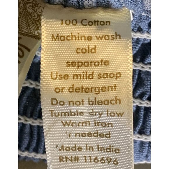 Japna Stripe A-Line Fit Flare Size Large L Blue Women Chambray - Picture 8 of 8